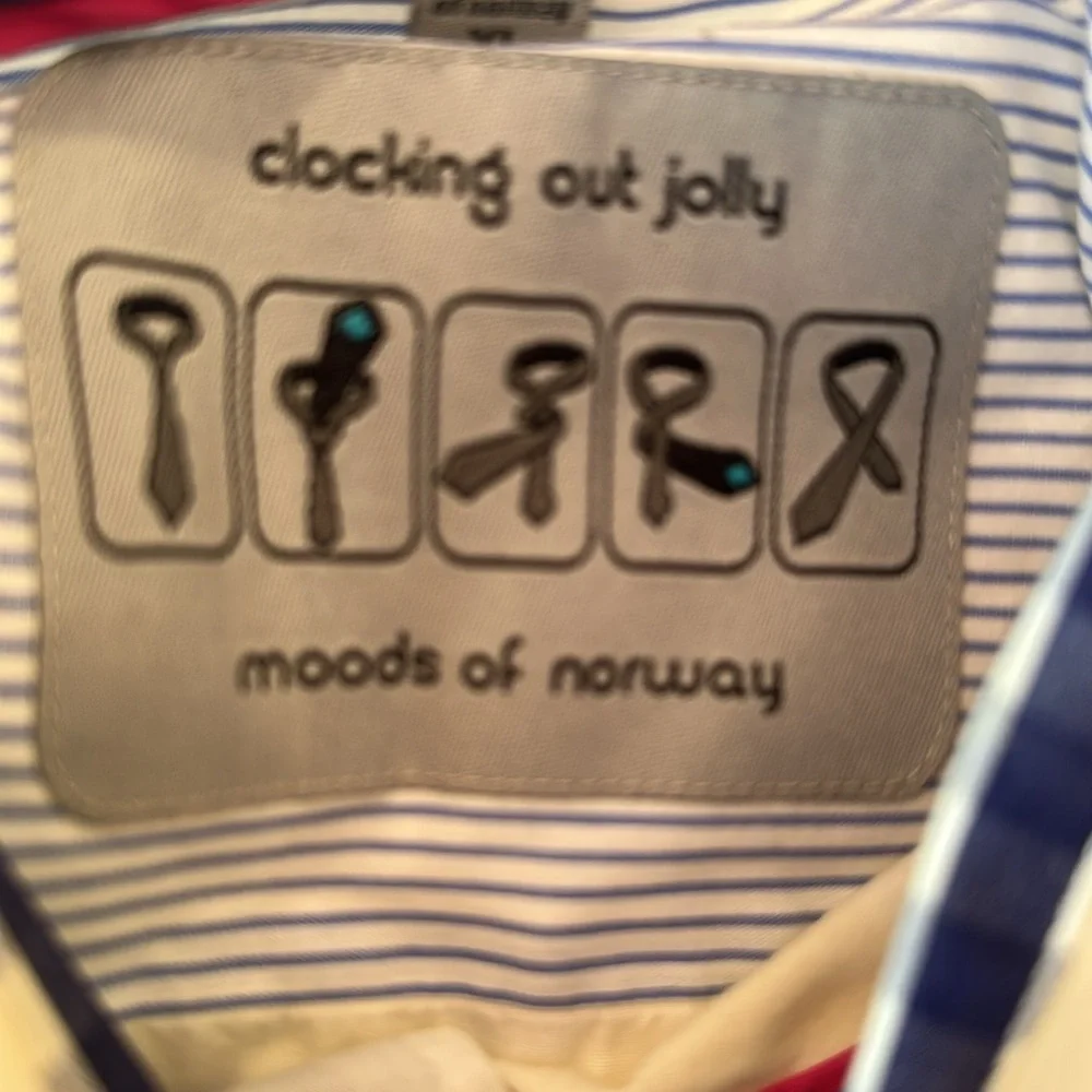 Moods of Norway White Casual Button Down Shirt with Gingham Trim - Picture 2 of 4